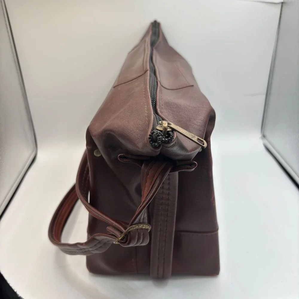 Vintage Kodak Instant Carryall Camera Bag Brown Faux Leather Shoulder Bag Retro